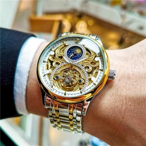 Men's Luminous Hollow Out Fully Automatic Mechanical Watch 