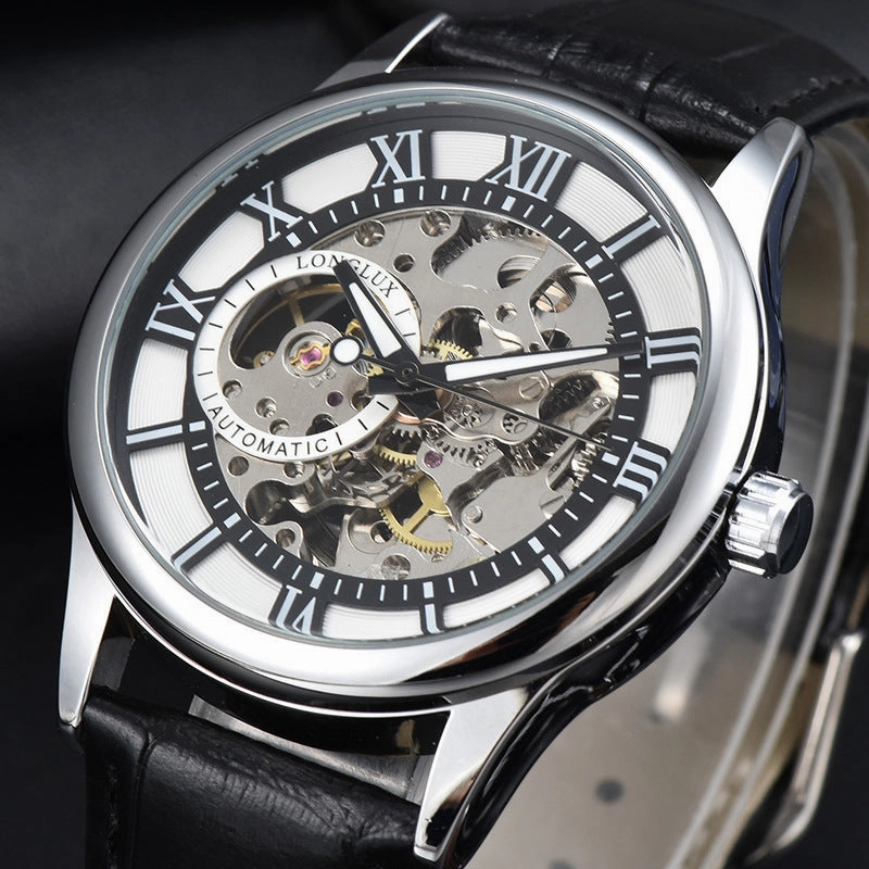 Men's Mechanical Watch Roman Scale Waterproof Fashion Business 
