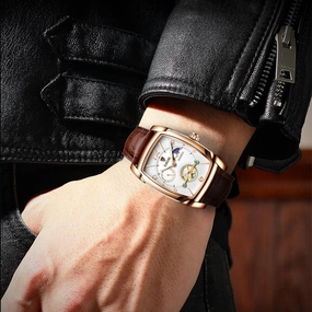 Men's Mechanical Watches Square Case Multifunctional Waterproof 