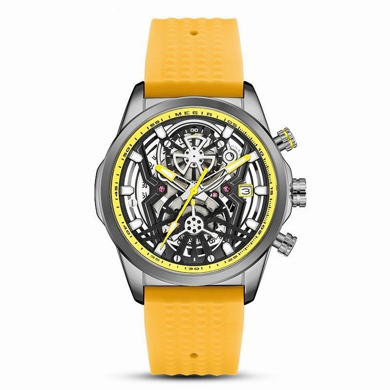 Men's Silicone Mechanical Style Decorative Quartz Watch
