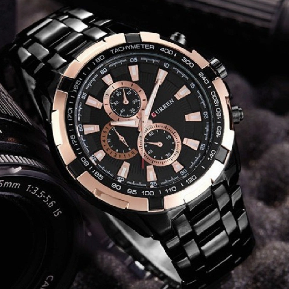 Men's Watch Business Steel Belt Quartz Watch 