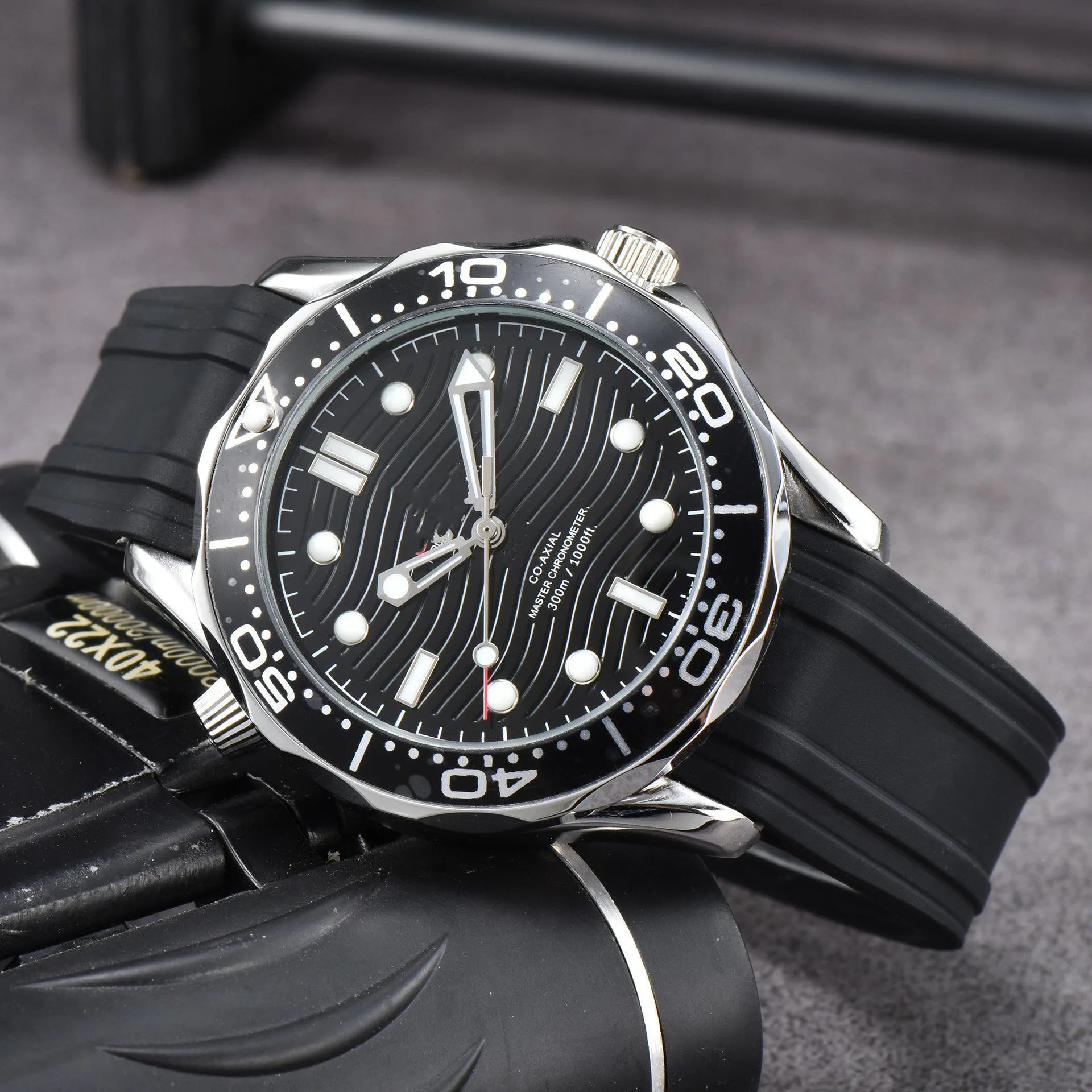 Men's 3-pin Mechanical Transparent Watch 