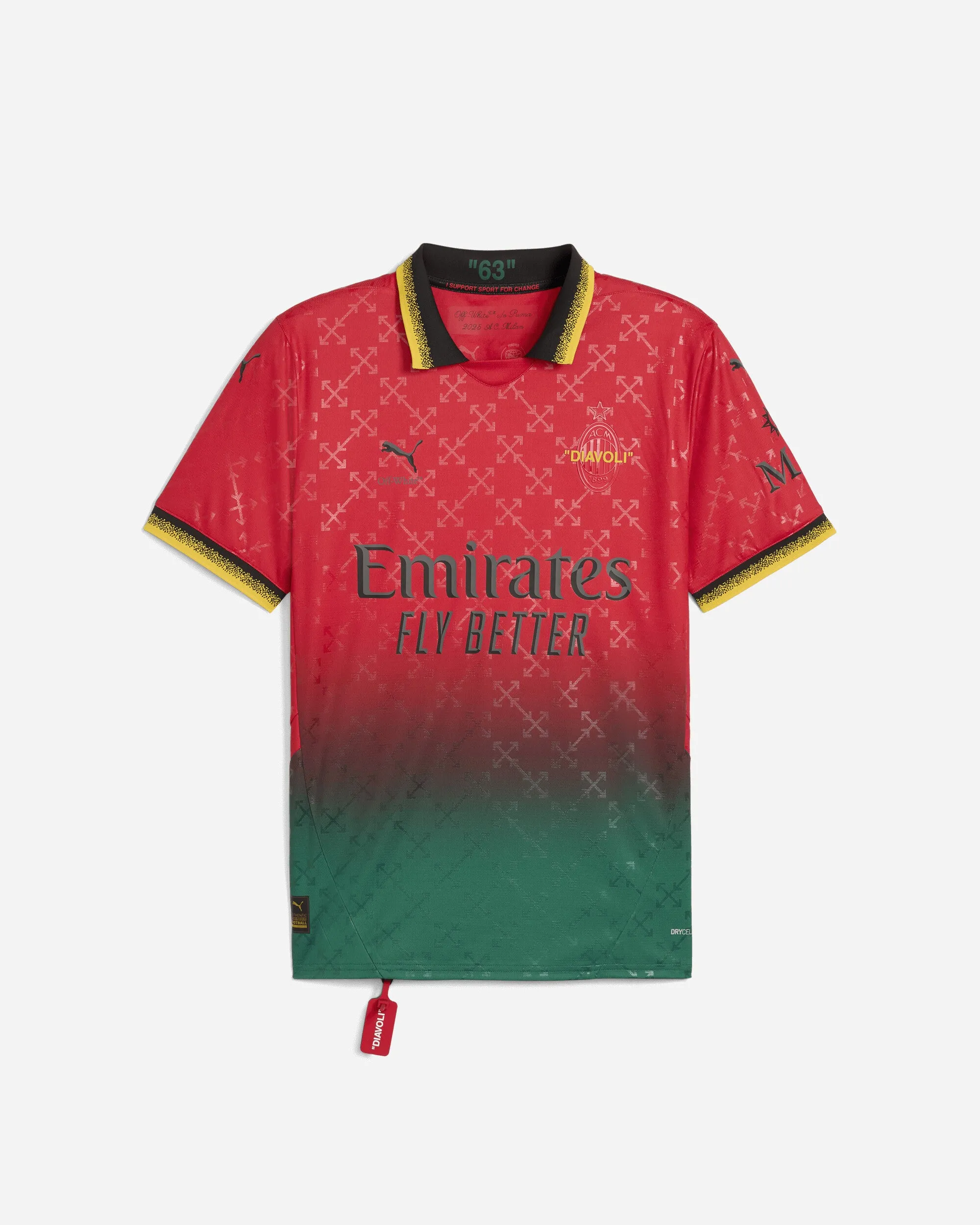 Men's AC Milan x Off-White Replica Jersey Red / Black