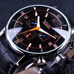 Men's Automatic 6-pin Steel Band Mechanical Watch 