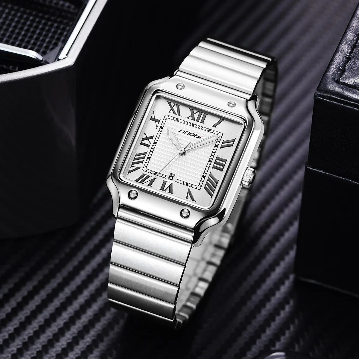 Men's Classic Roman Luminous Waterproof Steel Watch 
