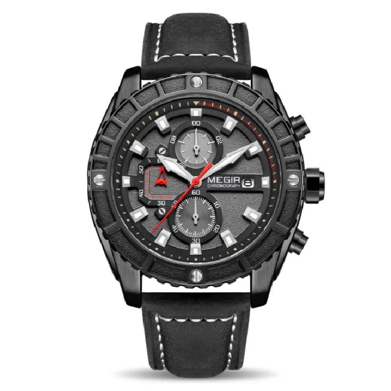 Men's Fashion Belt Sports Leisure Calendar Watch