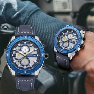 Men's Fashion Belt Sports Leisure Calendar Watch 