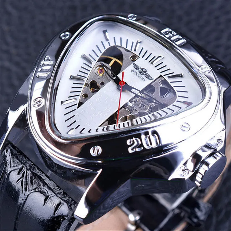 Men's Fashion Casual Hollow Triangle Large Dial Automatic Mechanical Watch