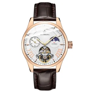 Men's Fashion Simple Leisure Tourbillon Automatic Mechanical Watch 