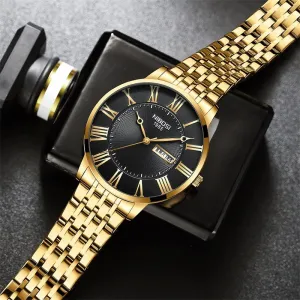 Men's Fashion Simple Steel Belt Quartz Watch 