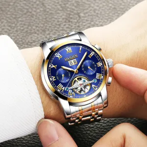 Men's Fashion Waterproof Luminous Hollow Tourbillon Automatic Mechanical Watch 