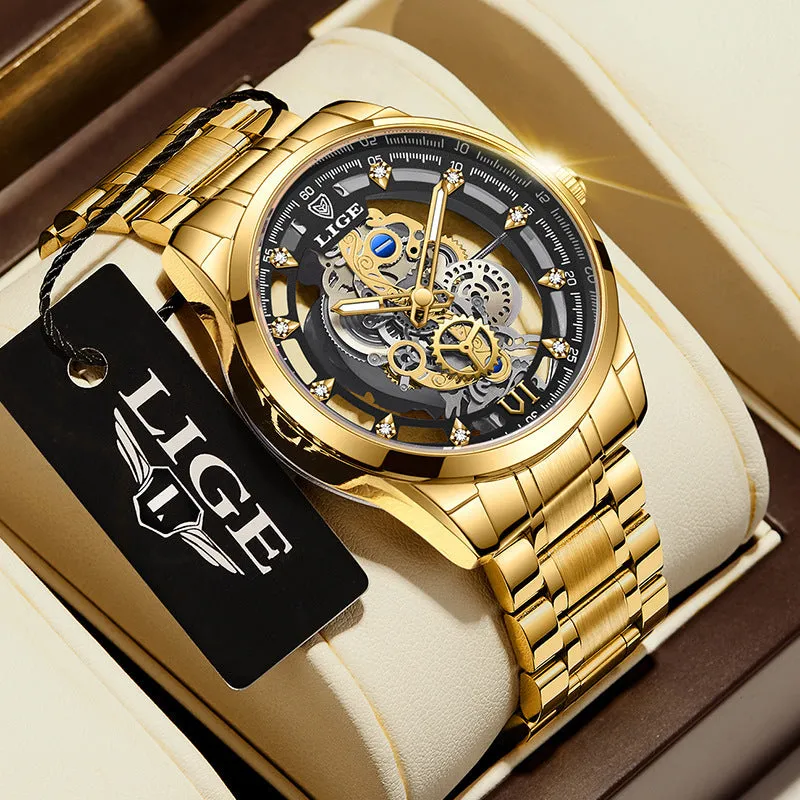 Men's Hollow Waterproof Quartz Watch 