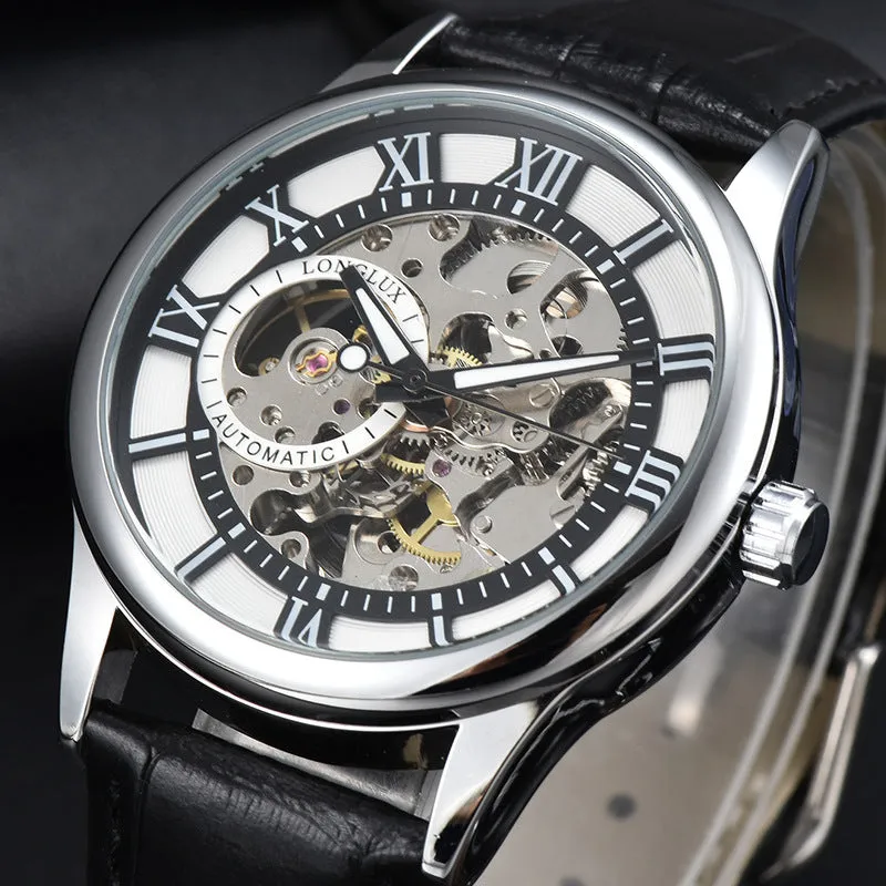 Men's Mechanical Watch Roman Scale Waterproof Fashion Business 