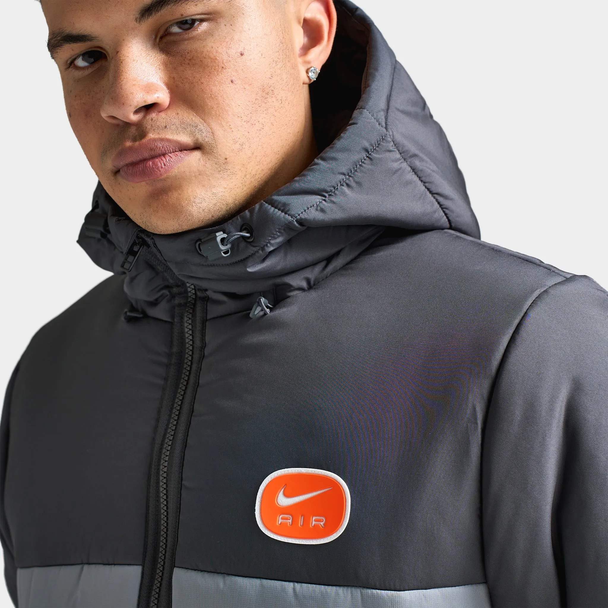 Mens Nike Nike Air Synthetic-Fill Jacket Anthracite / Cool Grey - White