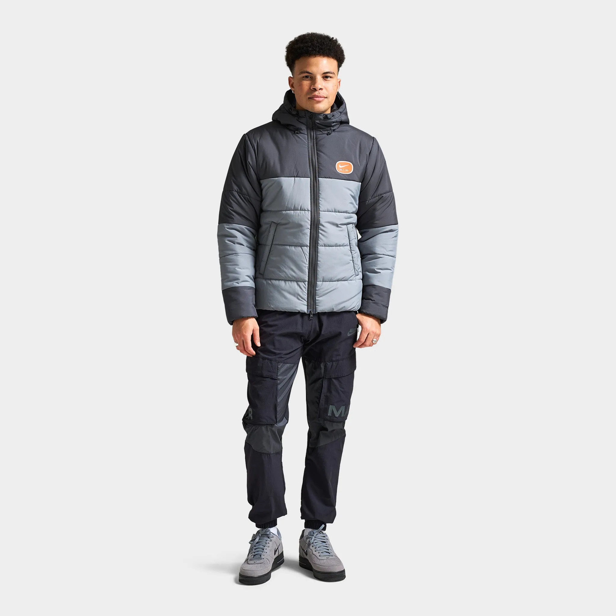 Mens Nike Nike Air Synthetic-Fill Jacket Anthracite / Cool Grey - White