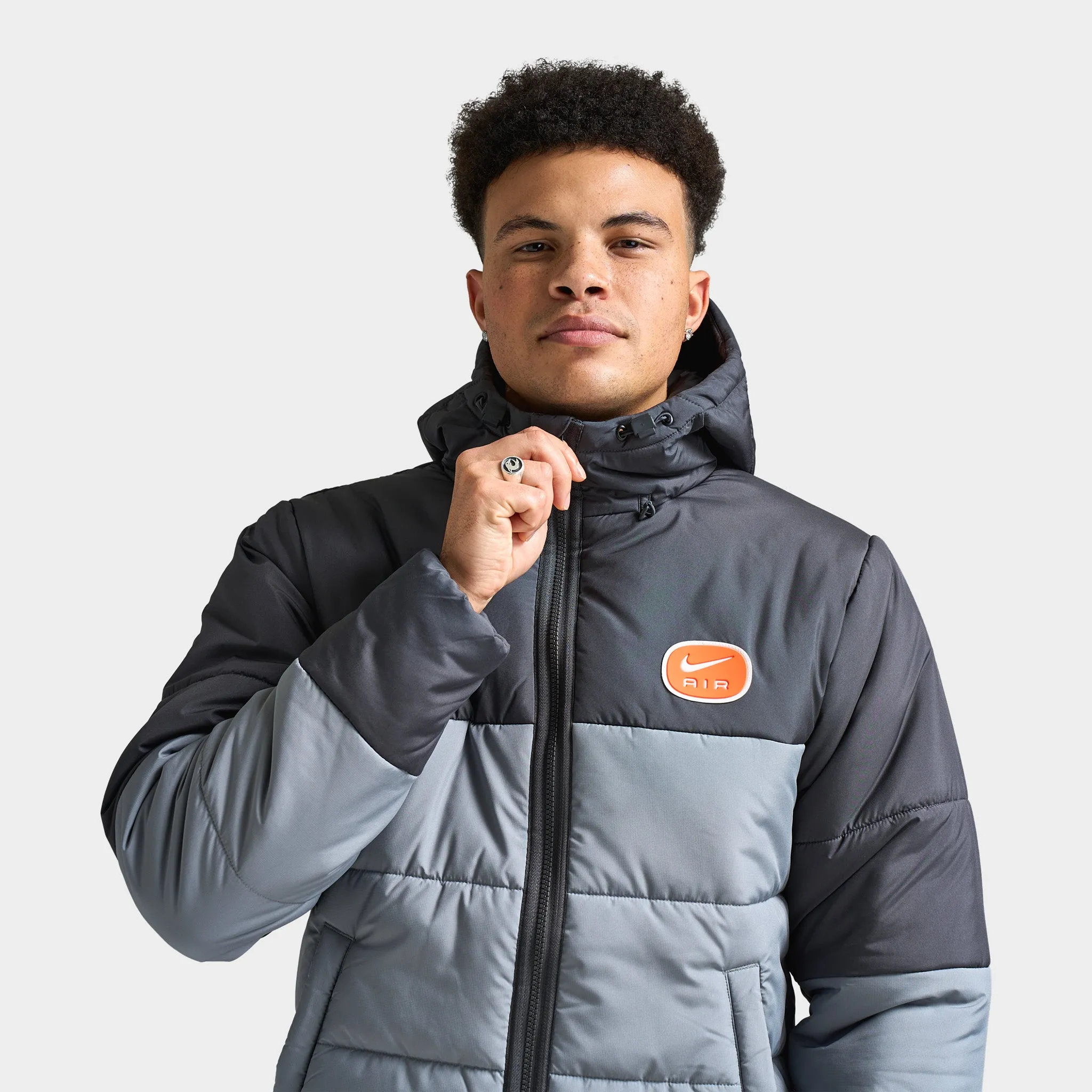 Mens Nike Nike Air Synthetic-Fill Jacket Anthracite / Cool Grey - White