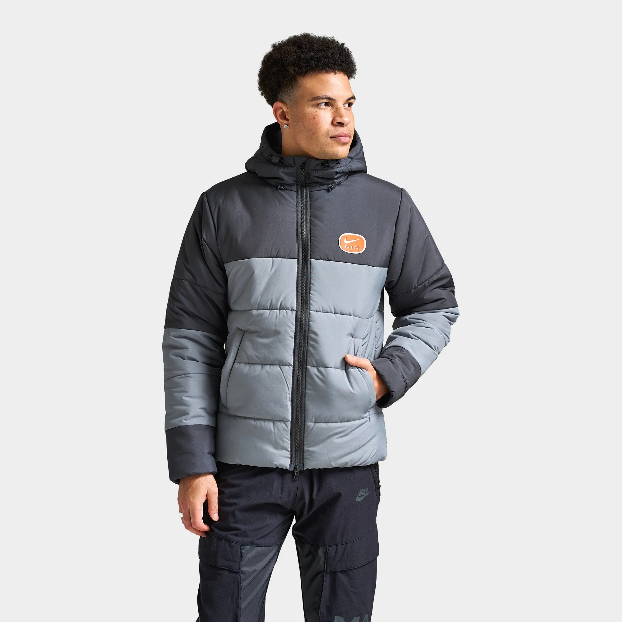 Mens Nike Nike Air Synthetic-Fill Jacket Anthracite / Cool Grey - White