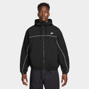 Mens Nike Nike Club Athlete Hooded Jacket Black / White - White