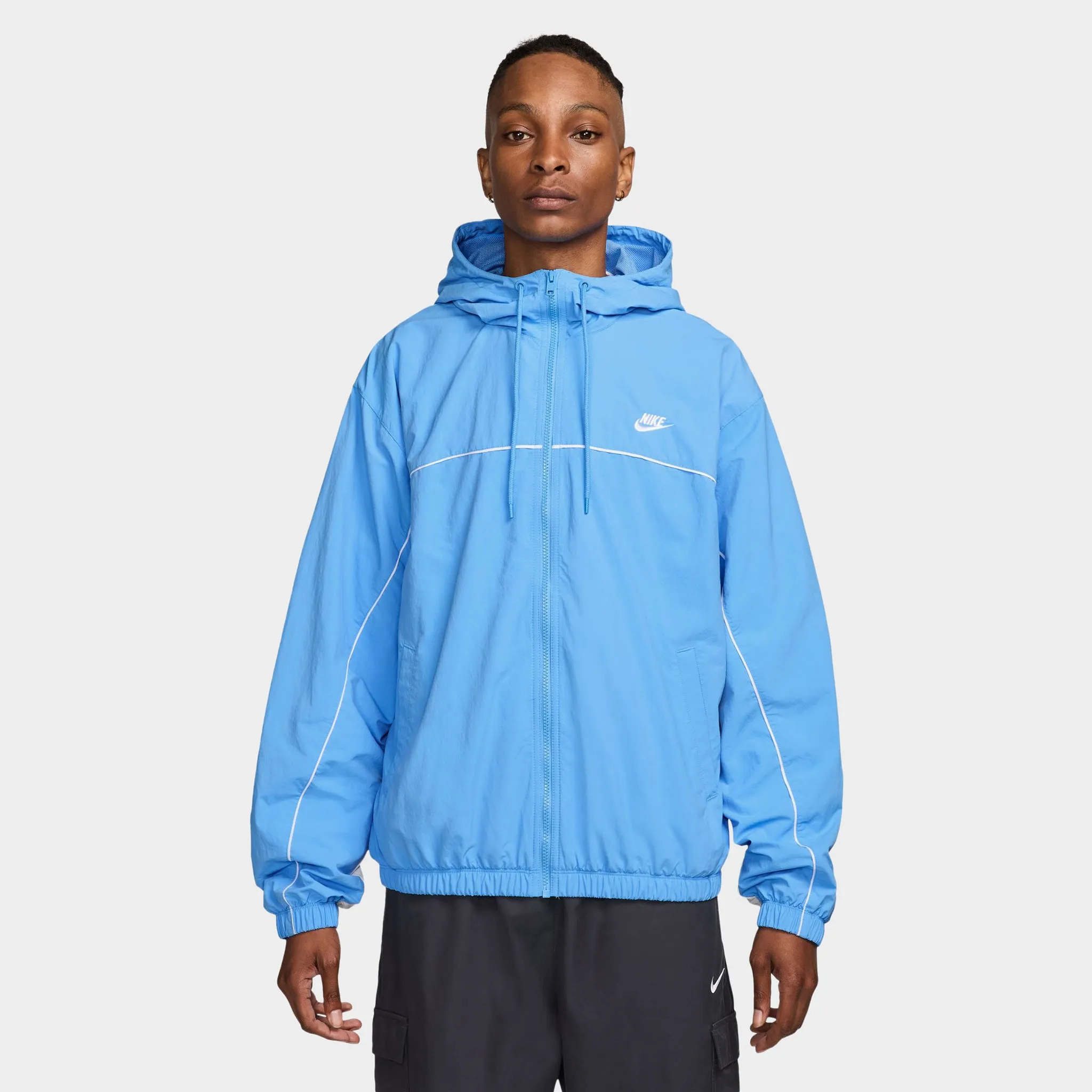 Mens Nike Nike Club Athlete Hooded Jacket University Blue / Photon Dust - White