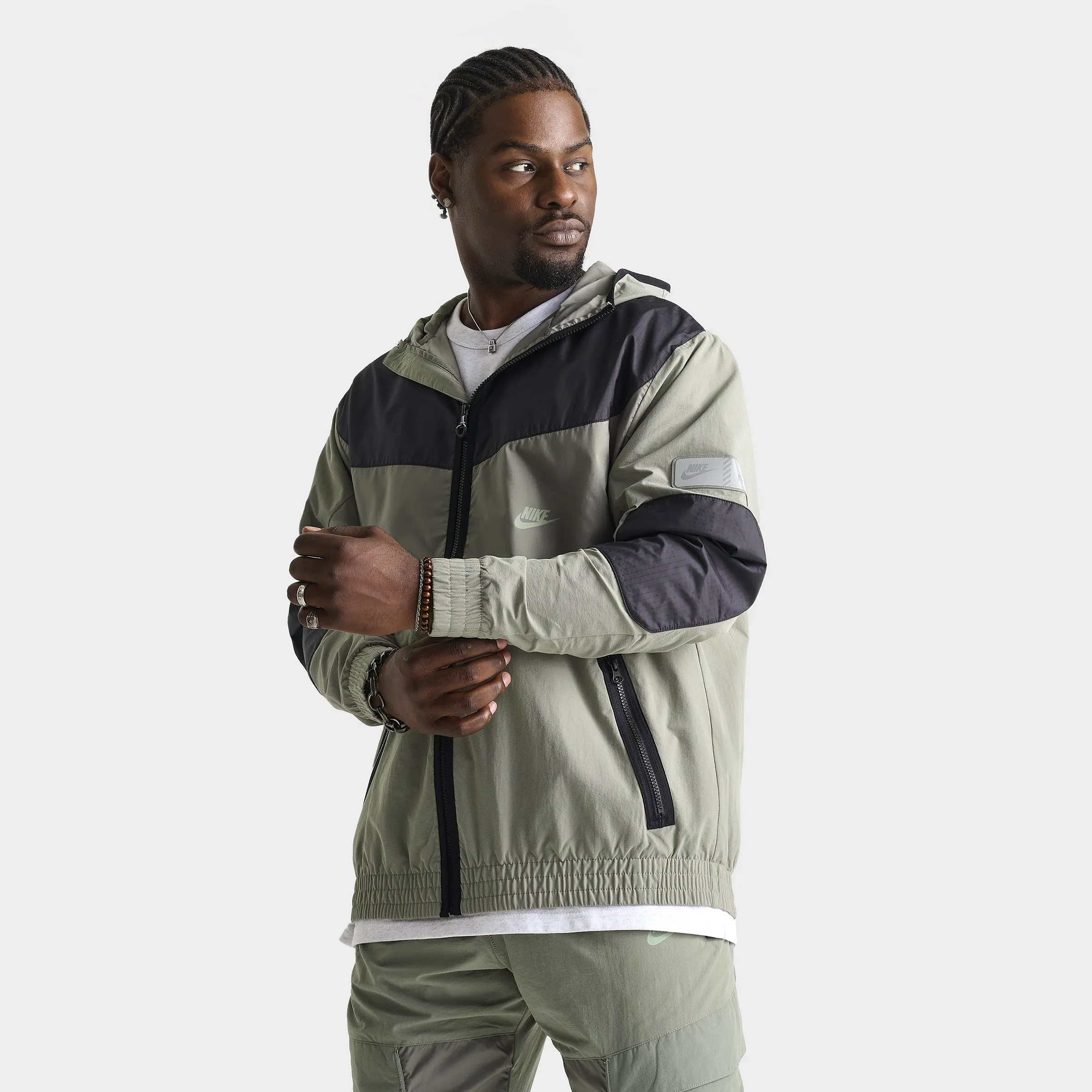 Mens Nike Nike Sportswear Air Max Woven Jacket Dark Stucco / Jade Horizon - Black