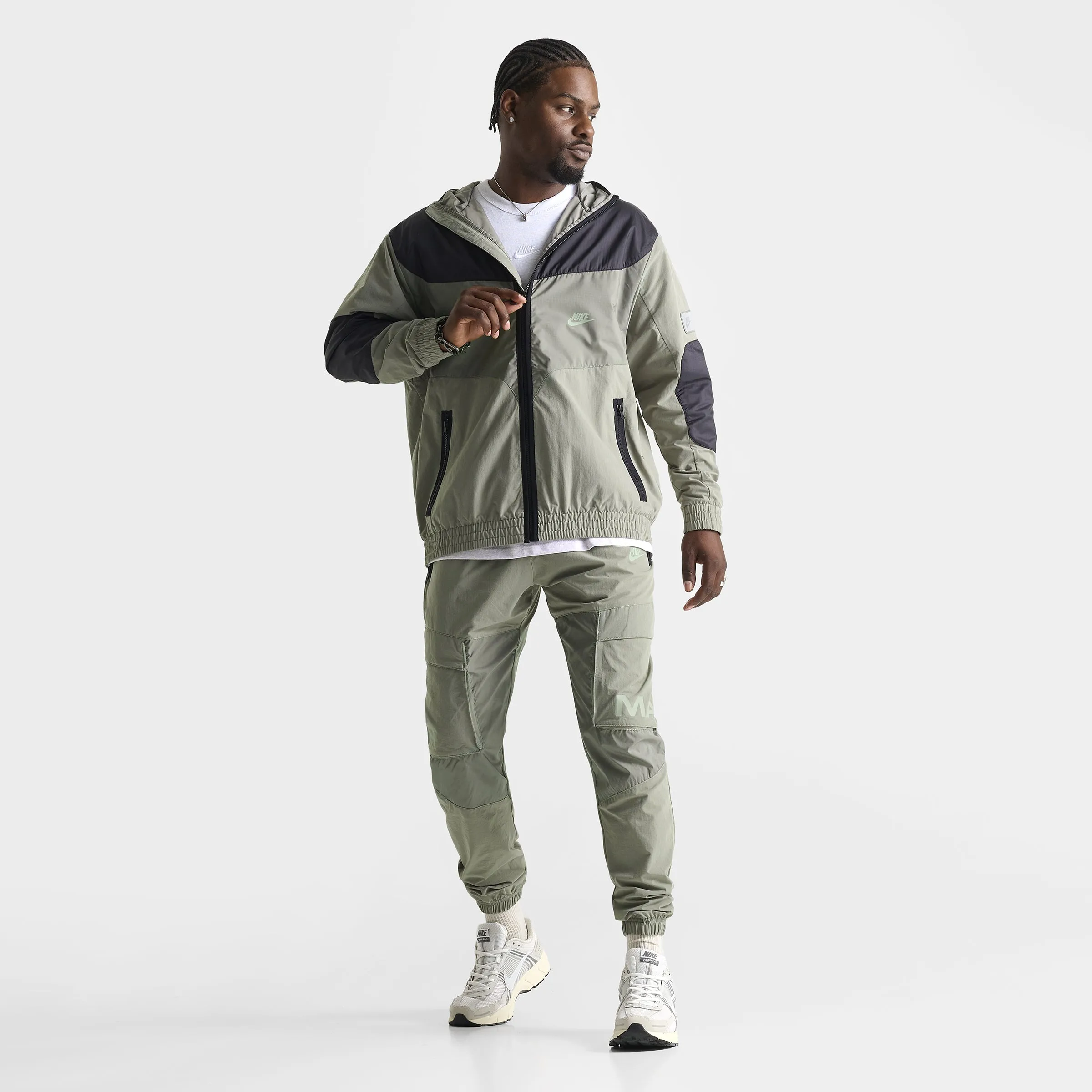 Mens Nike Nike Sportswear Air Max Woven Jacket Dark Stucco / Jade Horizon - Black