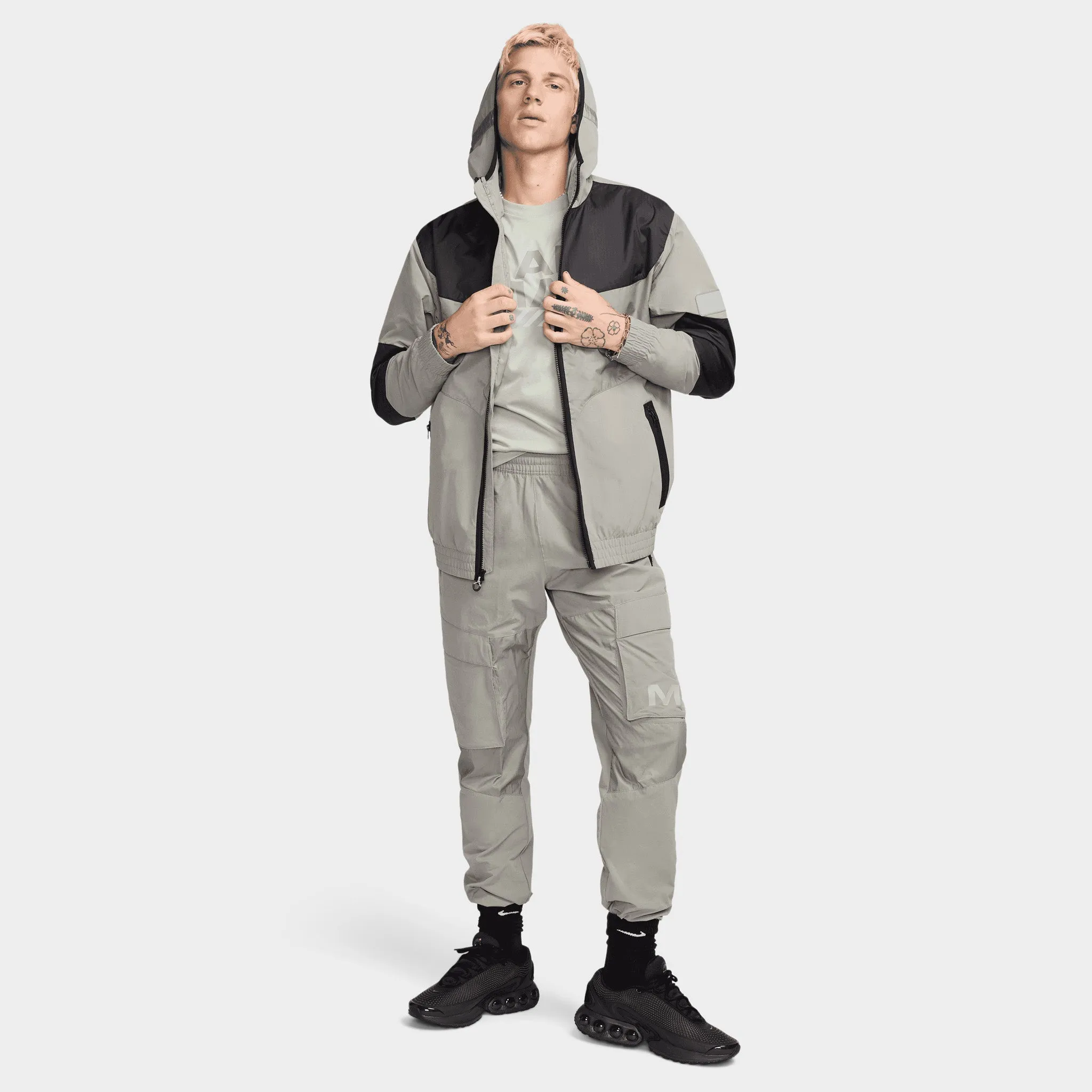 Mens Nike Nike Sportswear Air Max Woven Jacket Dark Stucco / Jade Horizon - Black