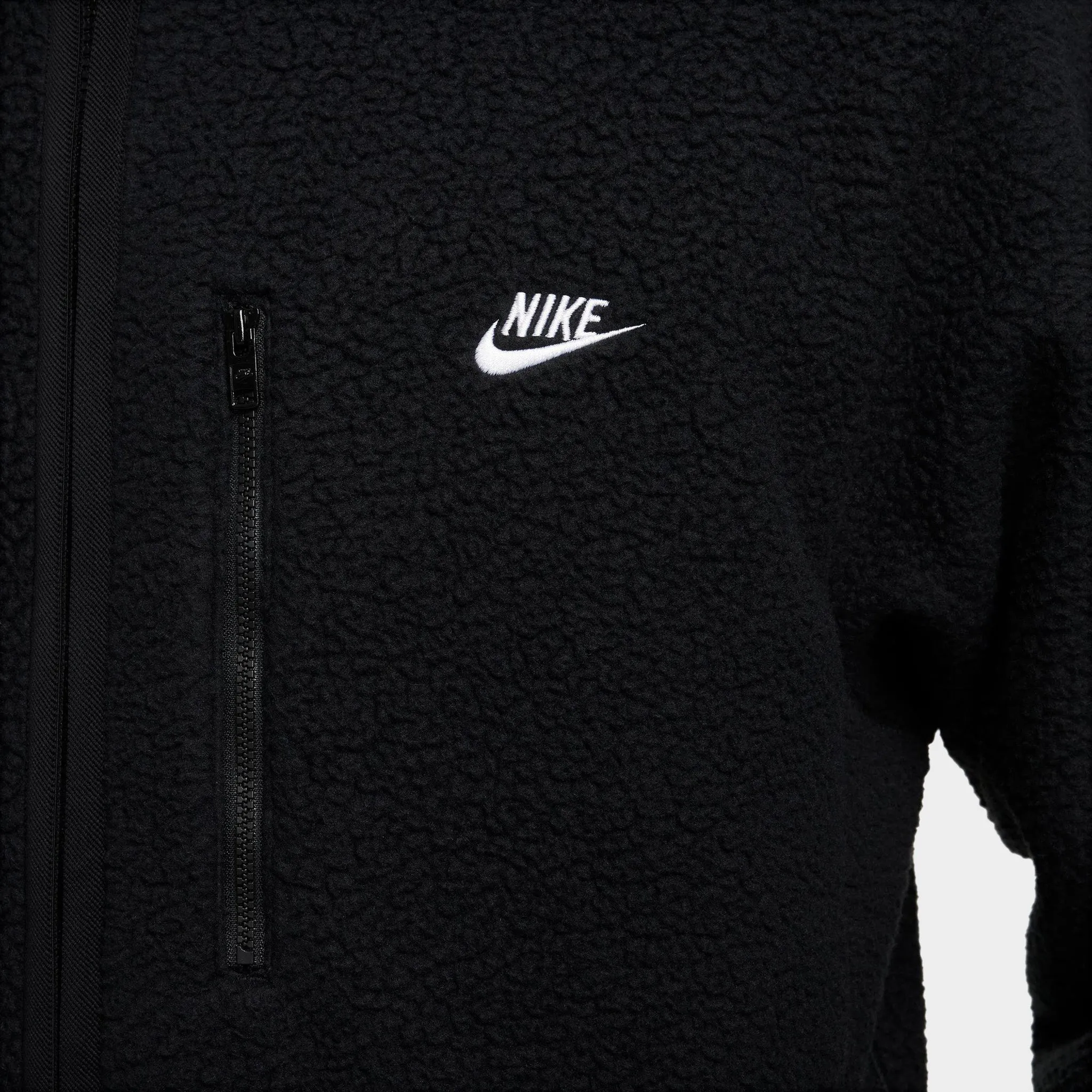 Mens Nike Nike Sportswear Club Fleece Jacket Black / White