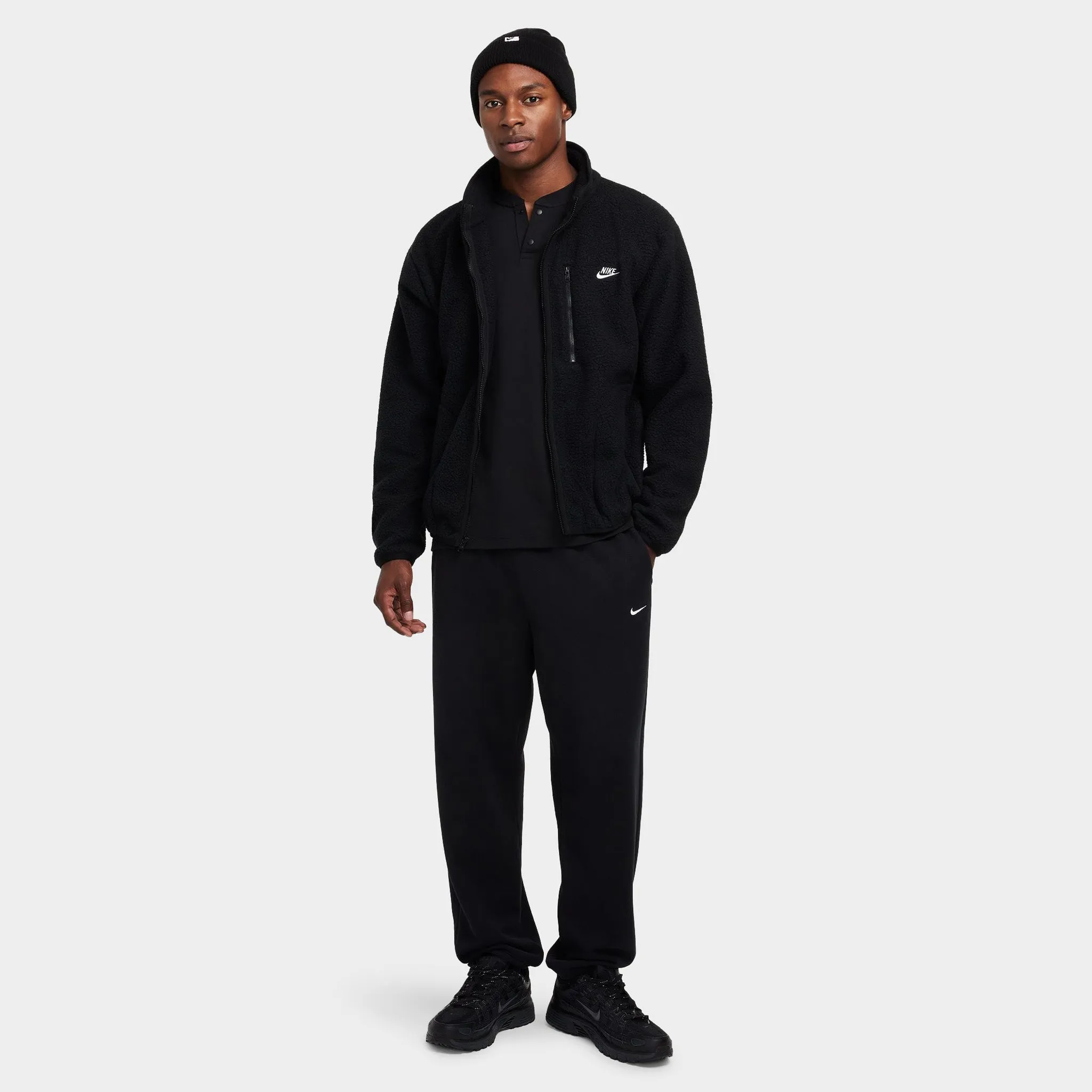 Mens Nike Nike Sportswear Club Fleece Jacket Black / White