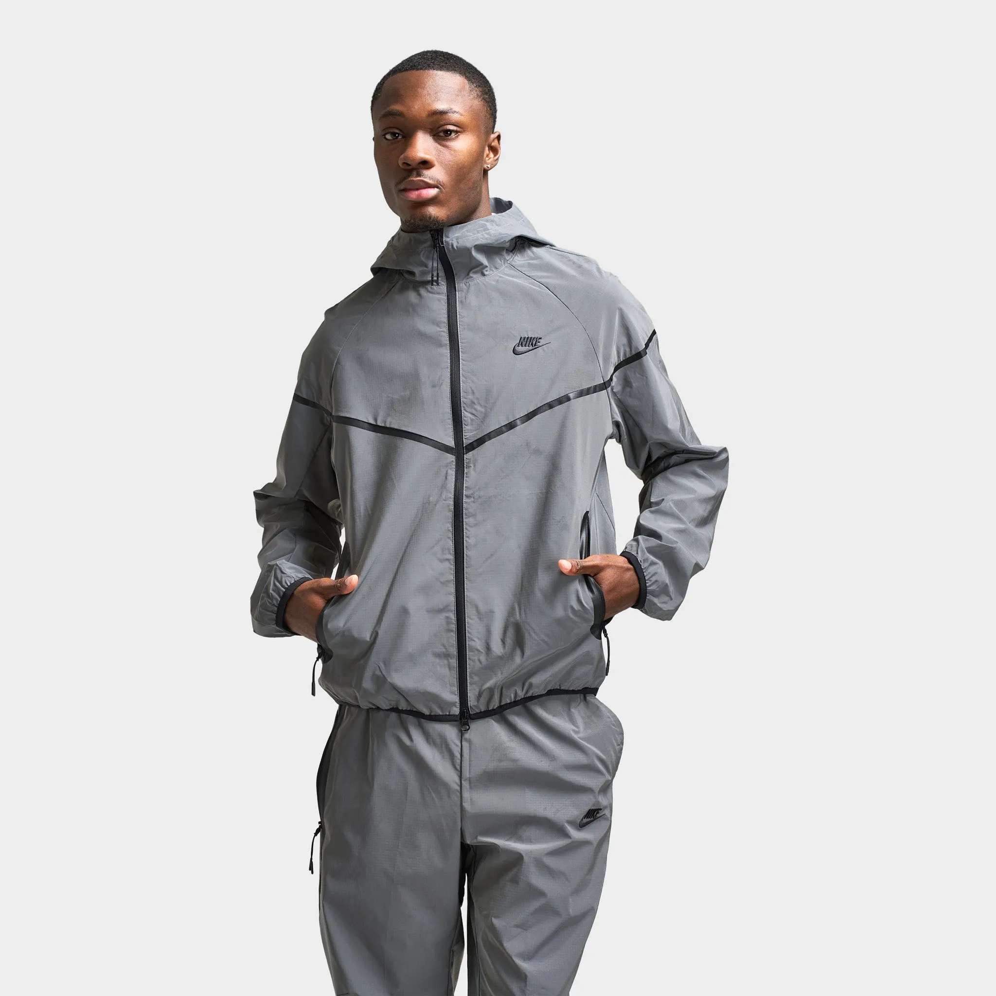 Mens Nike Nike Sportswear Tech Woven Jacket Reflect Silver/ Black