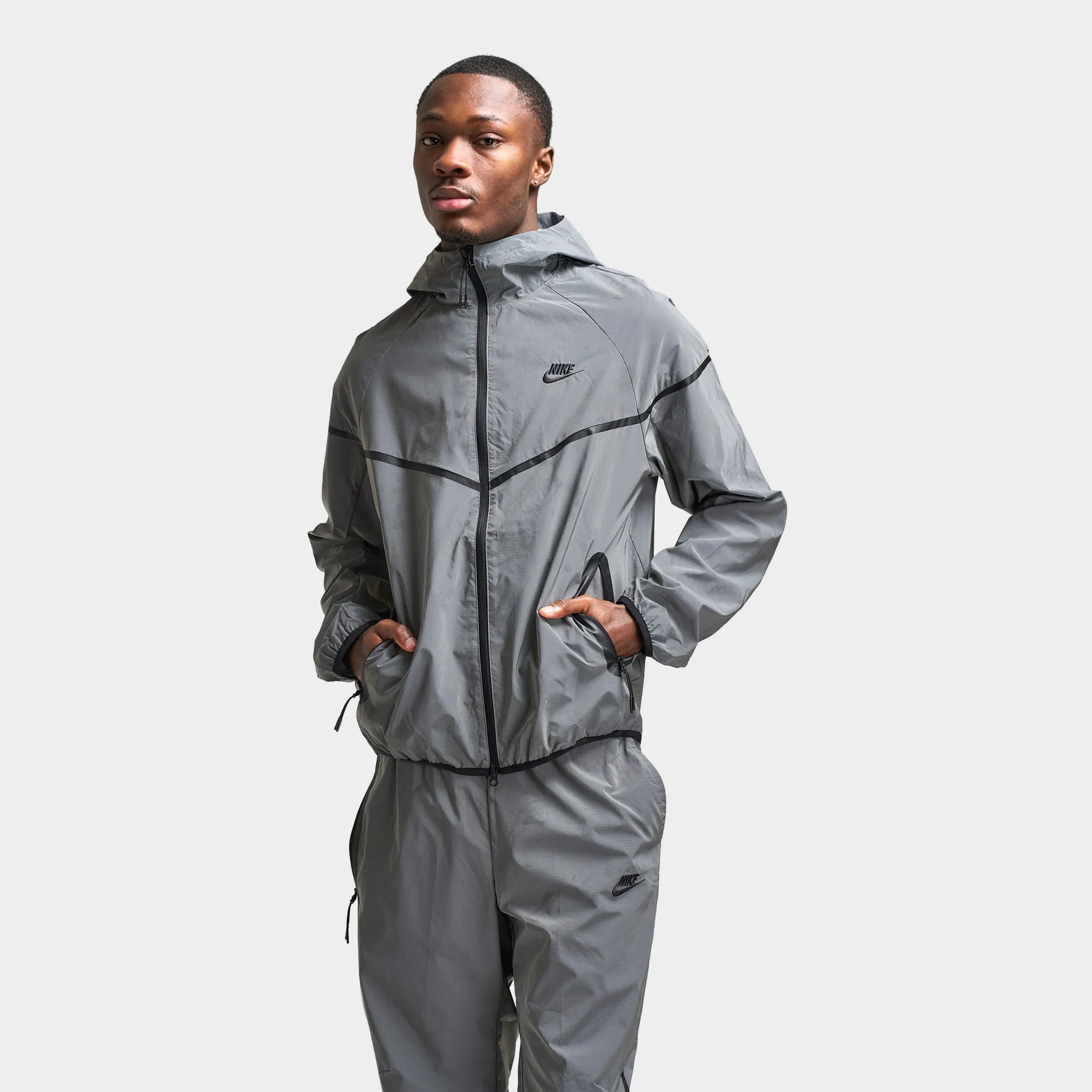 Mens Nike Nike Sportswear Tech Woven Jacket Reflect Silver/ Black
