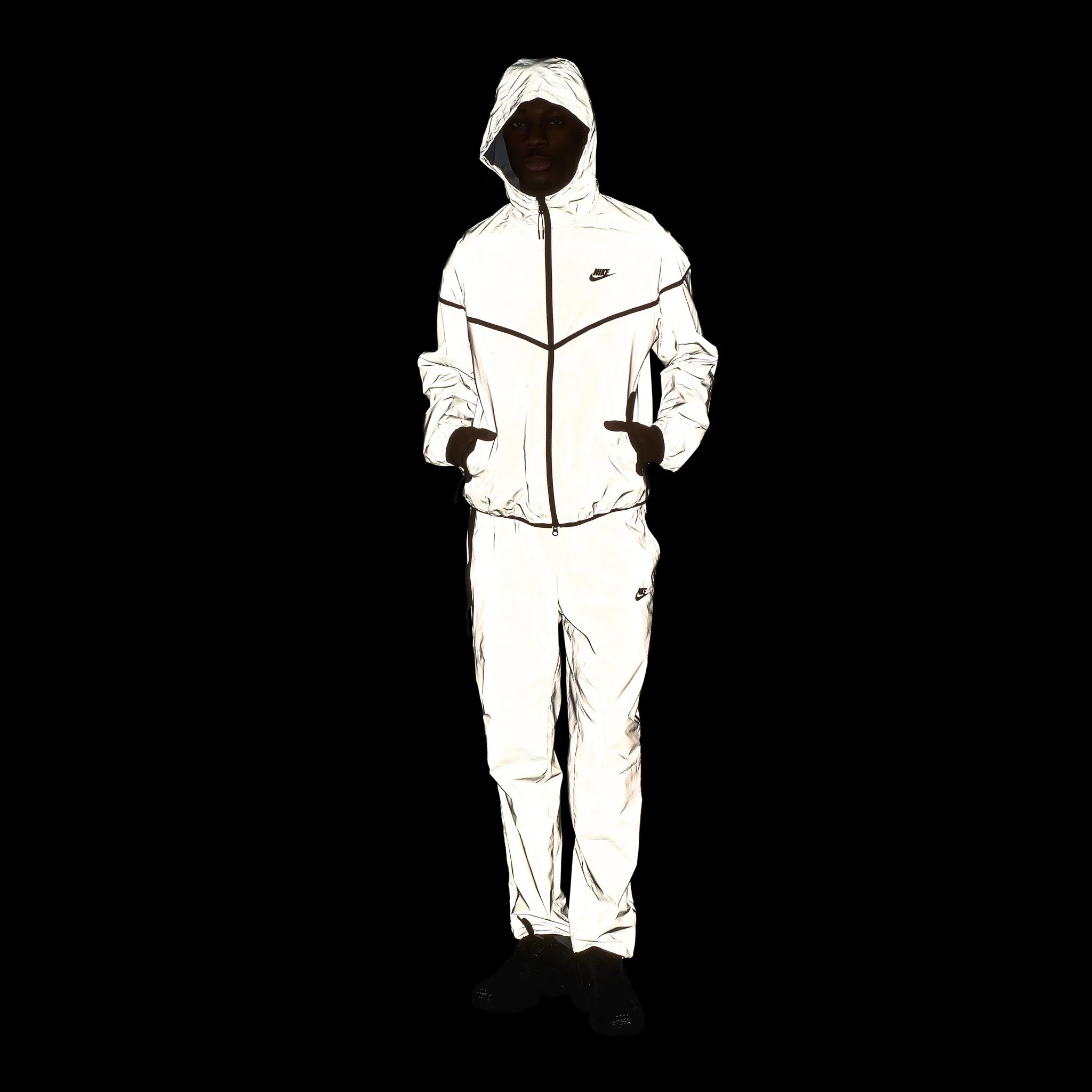 Mens Nike Nike Sportswear Tech Woven Jacket Reflect Silver/ Black