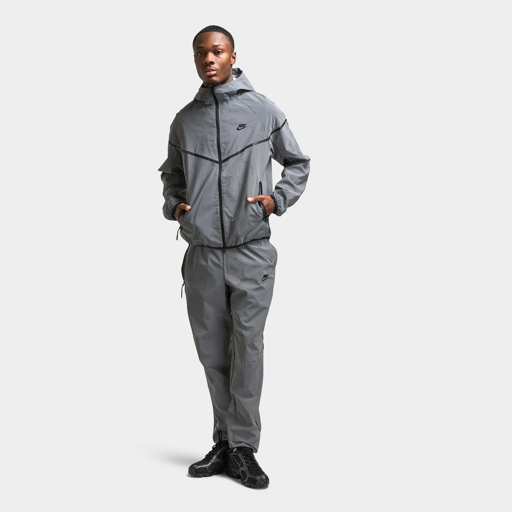 Mens Nike Nike Sportswear Tech Woven Jacket Reflect Silver/ Black