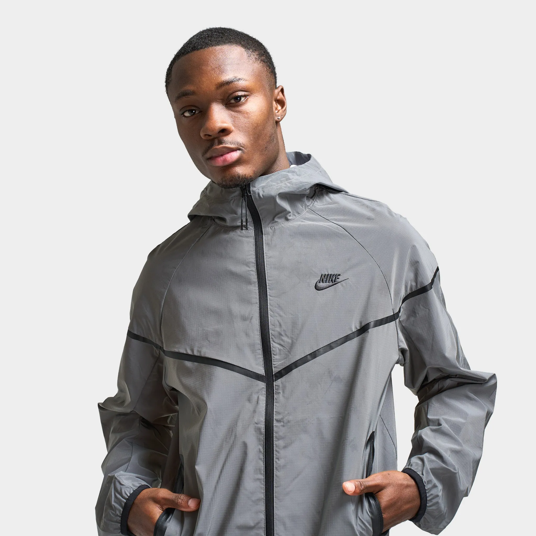 Mens Nike Nike Sportswear Tech Woven Jacket Reflect Silver/ Black