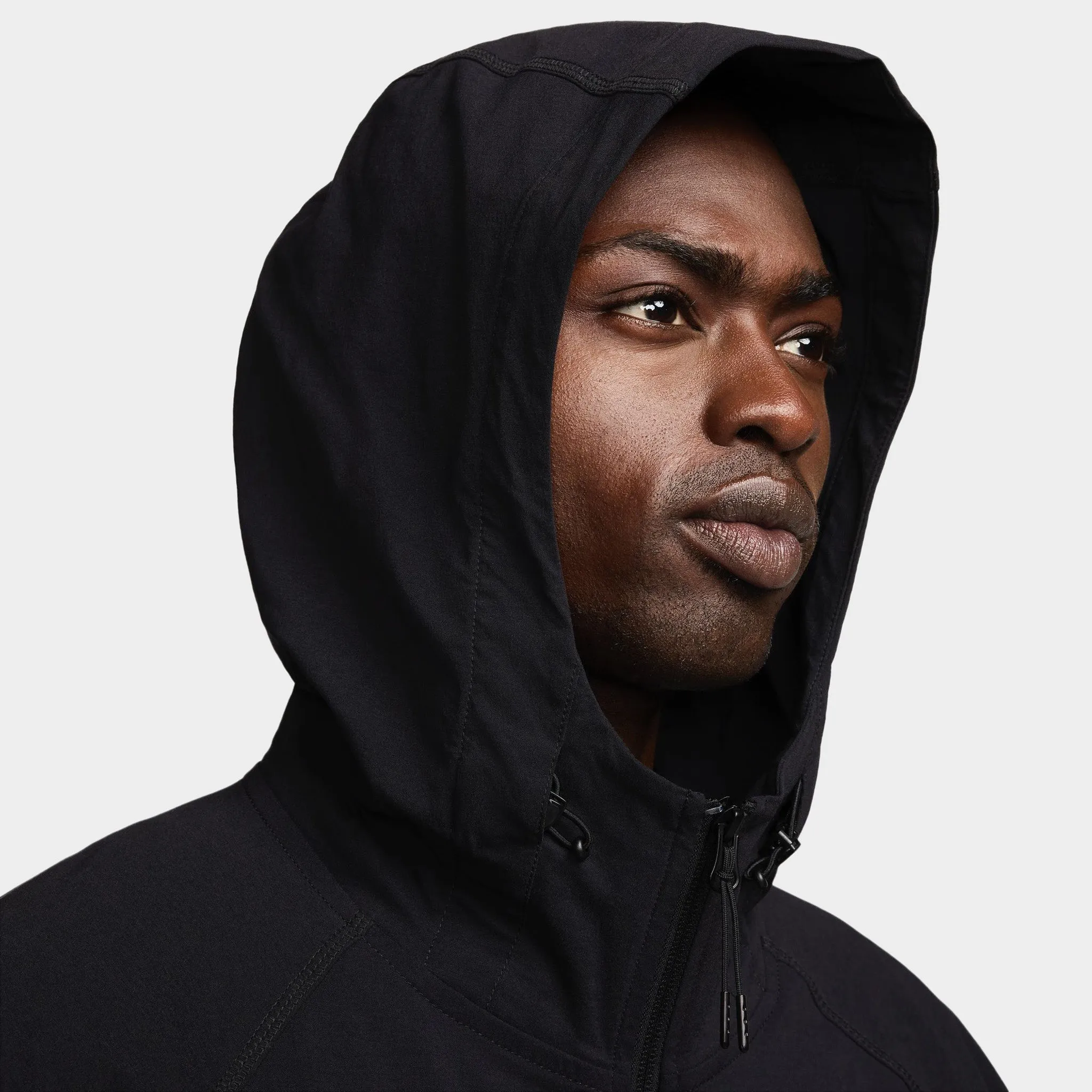 Mens Nike Nike Tech Woven Full Zip Windrunner Jacket Black / Black - Black