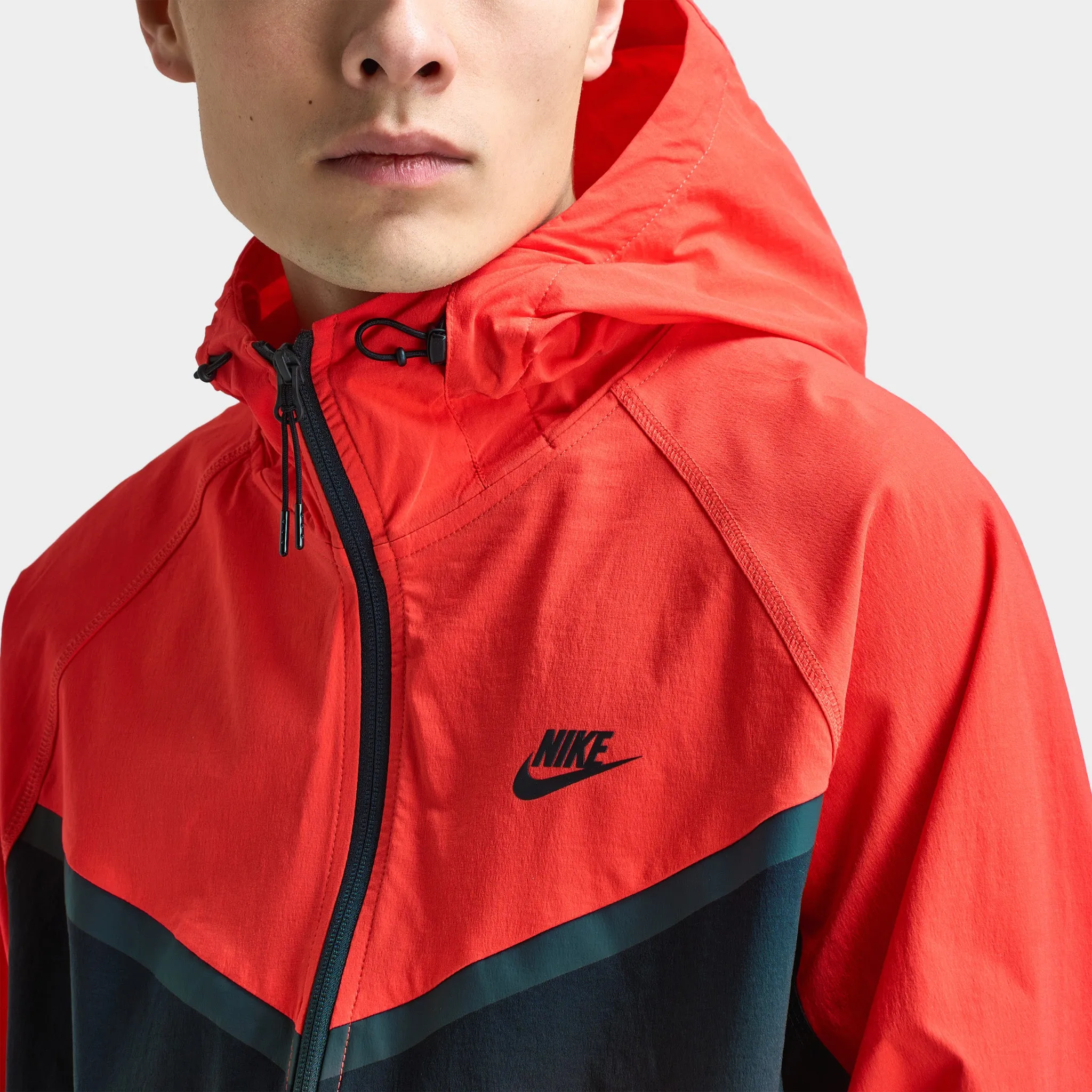 Mens Nike Nike Tech Woven Full Zip Windrunner Jacket Black / Lt Crimson - Black