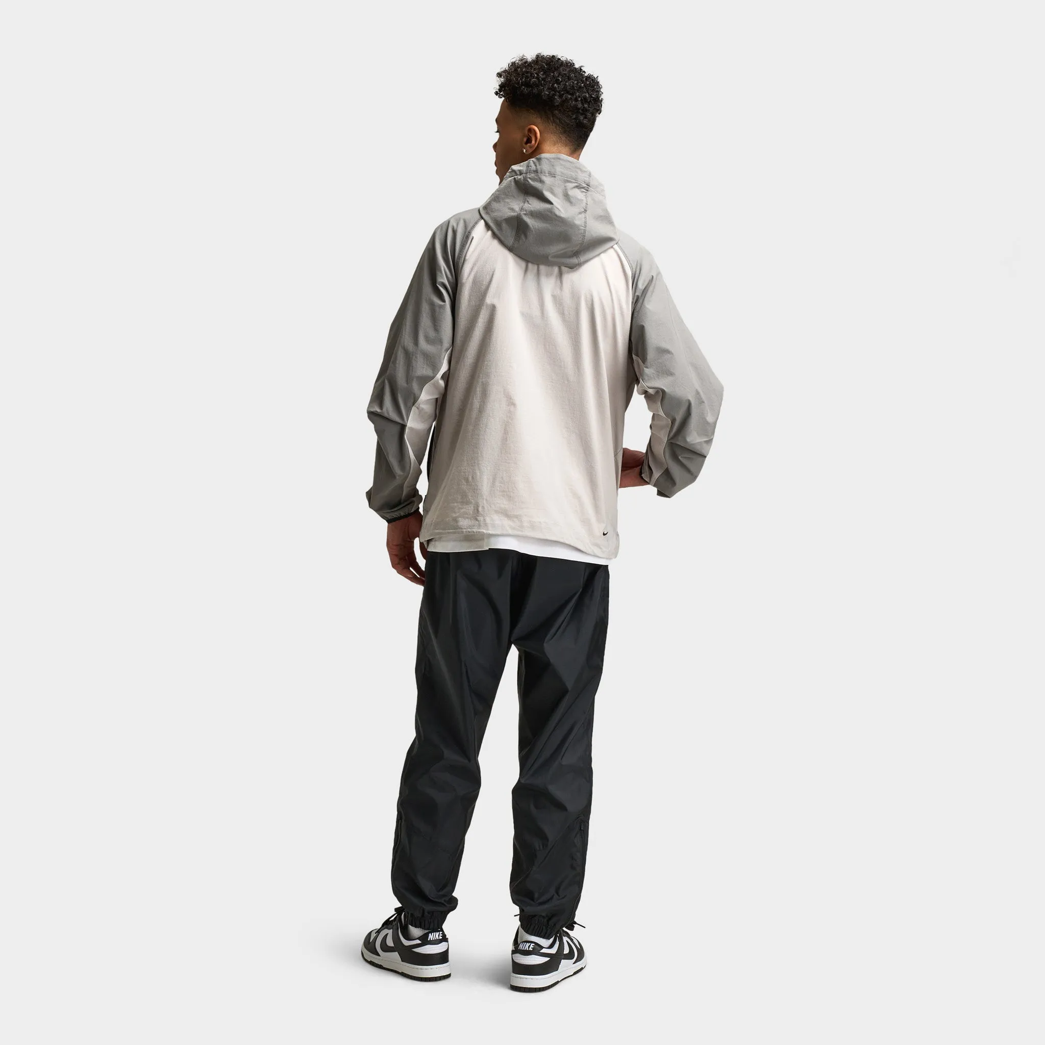 Mens Nike Nike Tech Woven Full Zip Windrunner Jacket Light Iron Ore / Flat Pewter - Black
