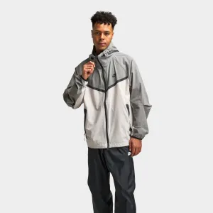 Mens Nike Nike Tech Woven Full Zip Windrunner Jacket Light Iron Ore / Flat Pewter - Black