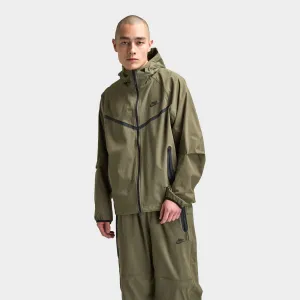Mens Nike Nike Tech Woven Full-Zip Windrunner Jacket Medium Olive / Medium Olive - Black