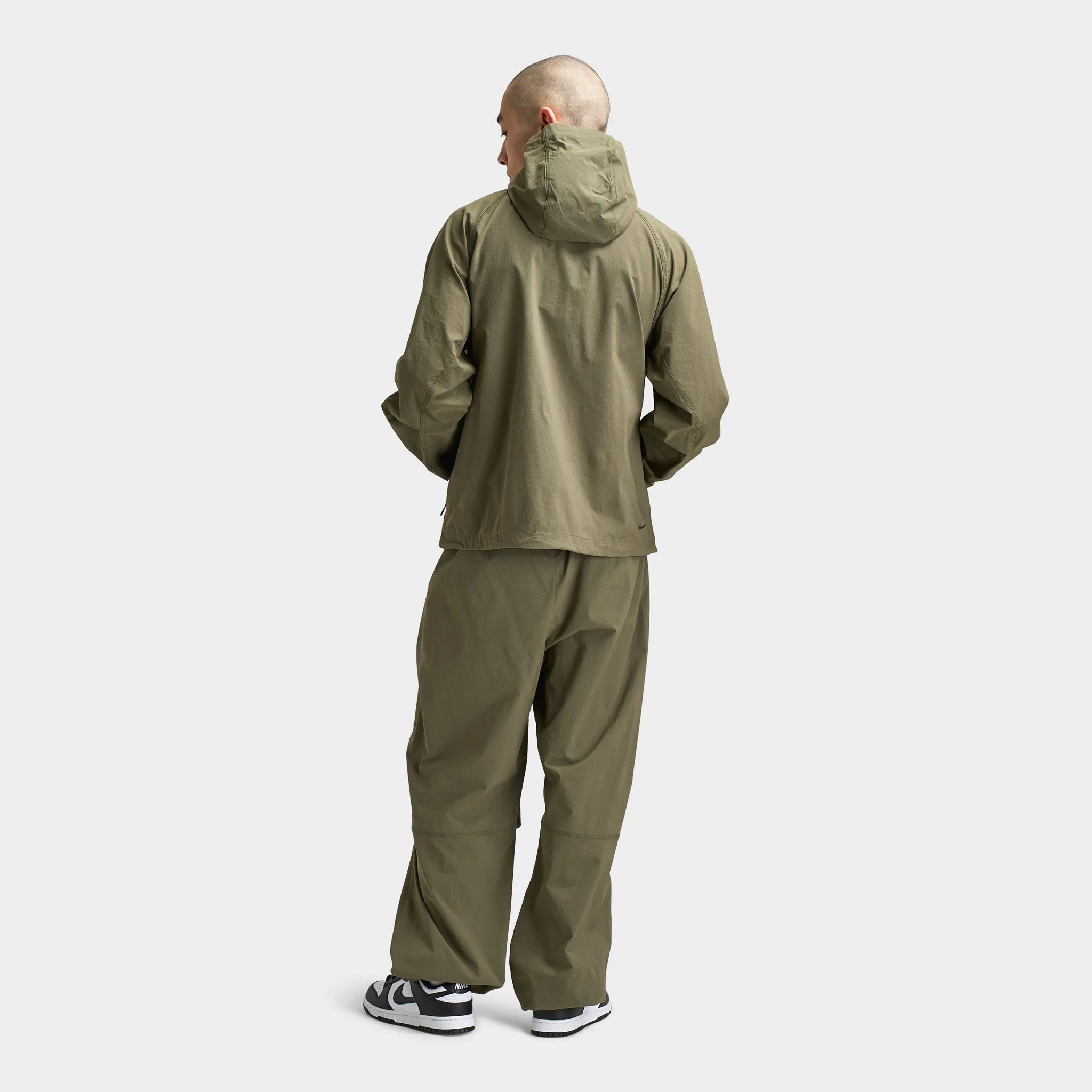 Mens Nike Nike Tech Woven Full-Zip Windrunner Jacket Medium Olive / Medium Olive - Black