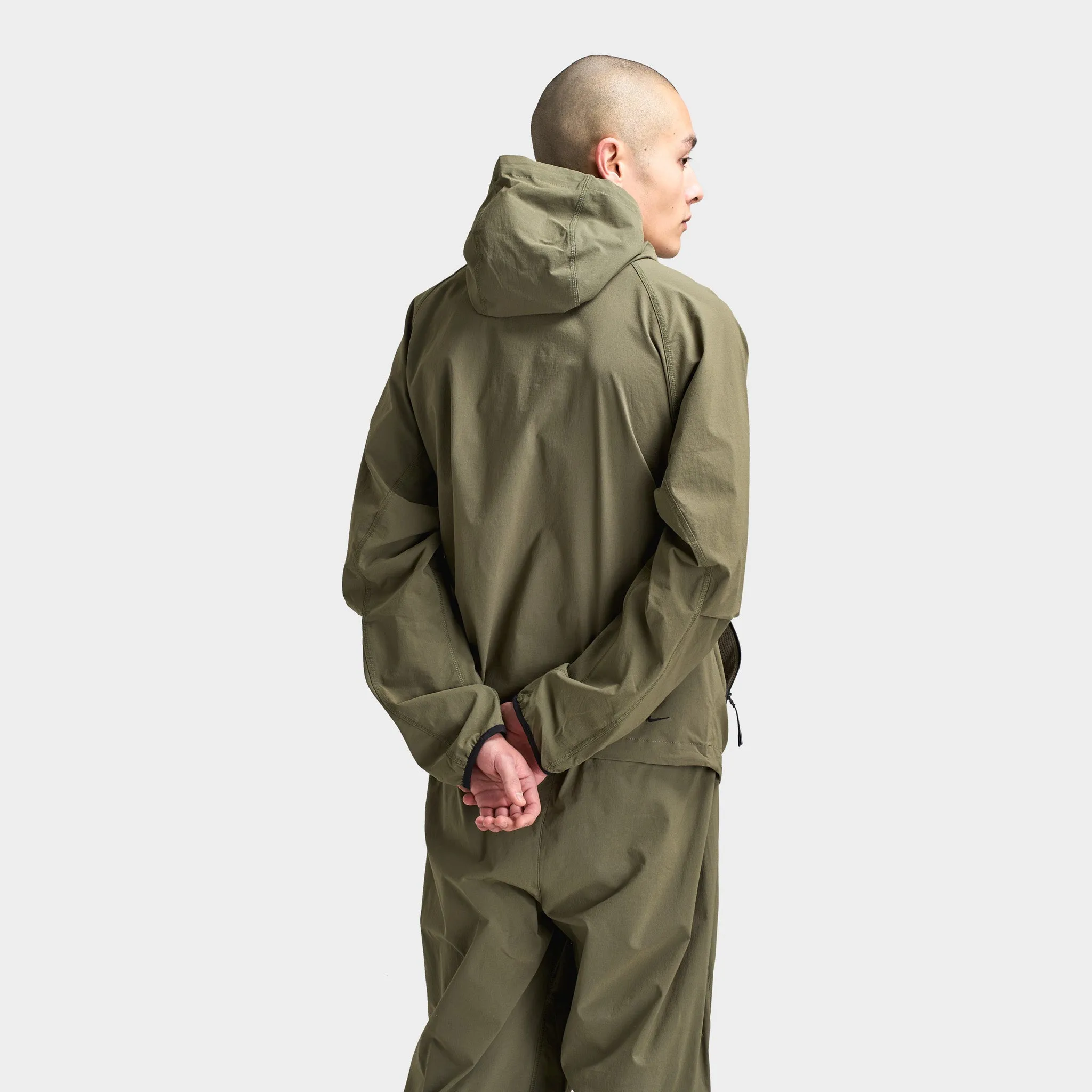 Mens Nike Nike Tech Woven Full-Zip Windrunner Jacket Medium Olive / Medium Olive - Black