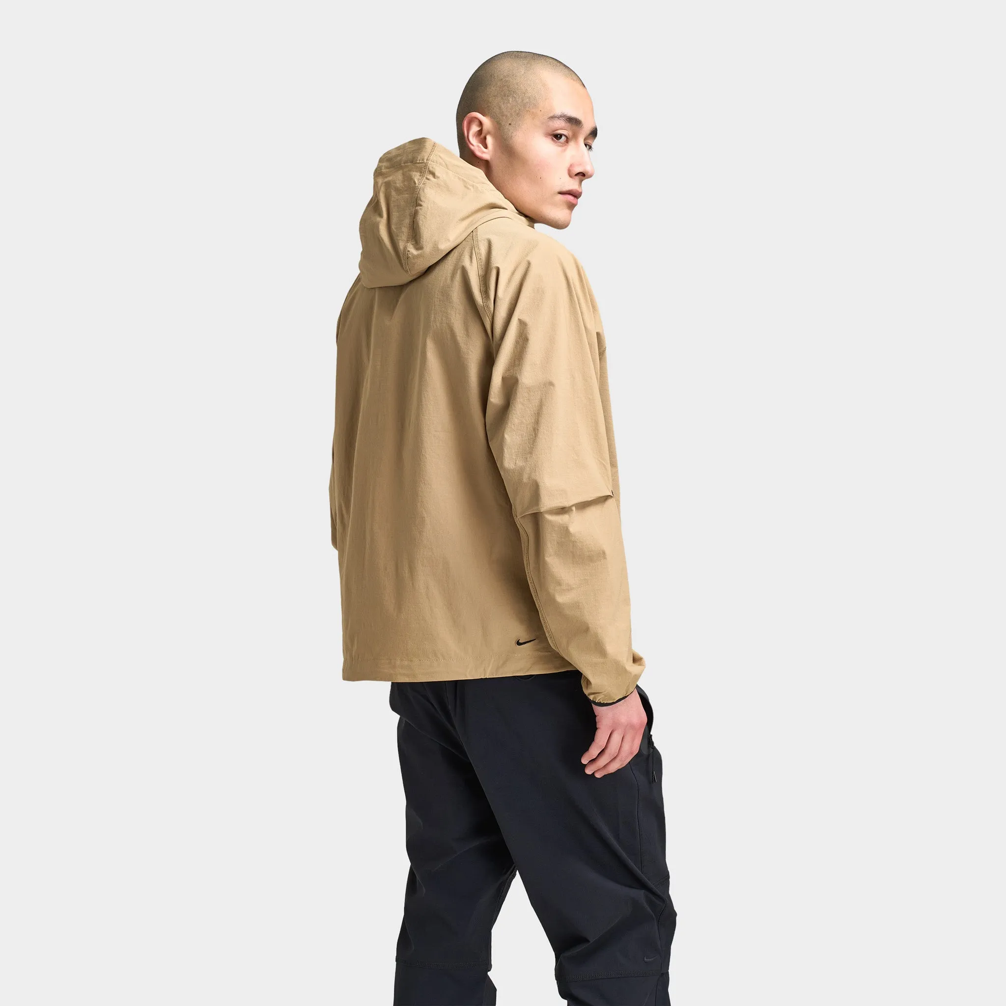 Mens Nike Nike Tech Woven Full Zip Windrunner Jacket Parachute Beige / Parachute Beige - Black