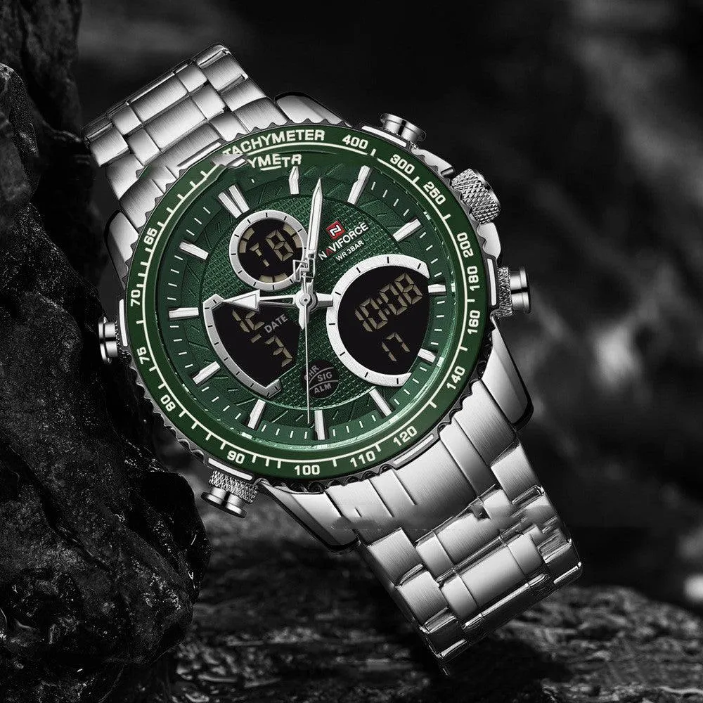Men's Waterproof Dual Display Multifunction Sports Watch 