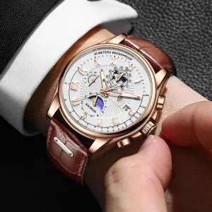 Men's Waterproof Luminous Multifunctional Chronograph Watch 