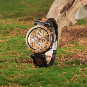 Men's Wood Grain Fashion Business Casual Watch 