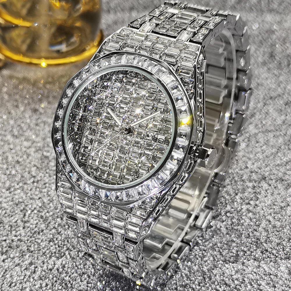 Mens Quartz Casual Round Hip Hop Sports Watch 