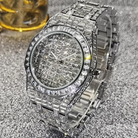 Mens Quartz Casual Round Hip Hop Sports Watch 