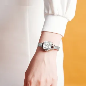 Mesh Quartz Watch Fashion Simple Roman Pattern Waterproof 
