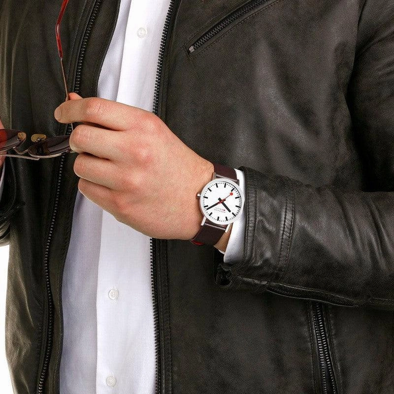 Mondaine Classic Brown Grape Leather Analogue Watch 40mm