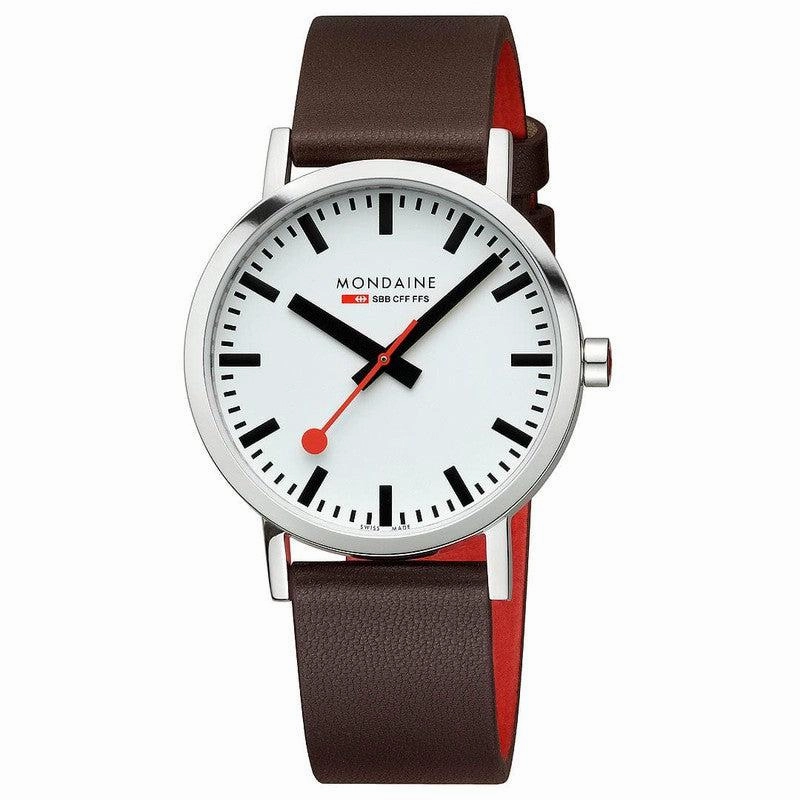 Mondaine Classic Brown Grape Leather Analogue Watch 40mm