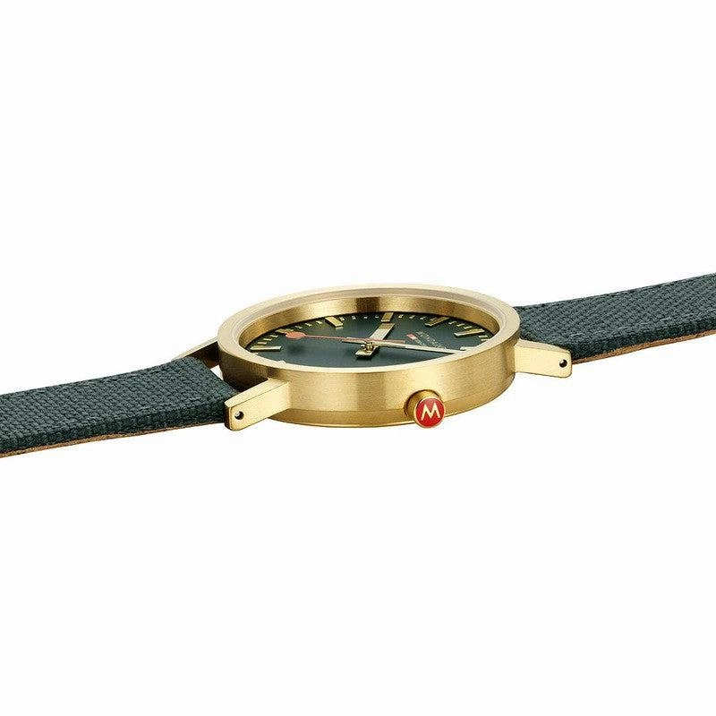 Mondaine Classic Forest Green Textile Analogue Watch 36mm